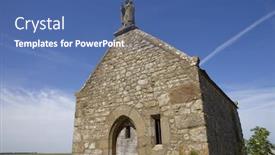  Presentation with saint - Slide deck with saint-aubert-chapel-in-mont background and a ocean colored foreground