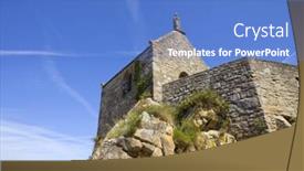  Presentation with saint - Beautiful slides featuring saint-aubert-chapel-in-mont backdrop and a teal colored foreground