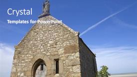  Presentation with saint - Cool new presentation design with saint-aubert-chapel-in-mont backdrop and a teal colored foreground