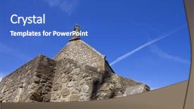  Presentation with saint - Audience pleasing theme consisting of saint-aubert-chapel-in-mont backdrop and a teal colored foreground