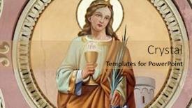  Presentation with saint - Beautiful PPT layouts featuring saint barbara backdrop and a coral colored foreground