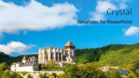  Presentation with cake grain and saint - Cool new presentation with saint-bertrand-de-comminges-cathedral backdrop and a light blue colored foreground