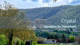  Presentation with saint - Presentation theme with saint-bertrand-de-comminges background and a ocean colored foreground