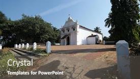  Presentation with goa - Presentation design enhanced with saint-blaise-catholic-church background and a gray colored foreground