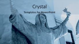  Presentation with church blue - Theme consisting of saint catherine in a church background and a light blue colored foreground