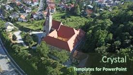  Presentation with saint - Amazing slide set having saint-catherine-of-alexandria-church backdrop and a tawny brown colored foreground