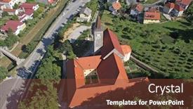  Presentation with saint - Theme having saint-catherine-of-alexandria-church background and a tawny brown colored foreground