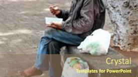  Presentation with homeless people - Cool new presentation design with saint-denis-reunion-island-france backdrop and a violet colored foreground