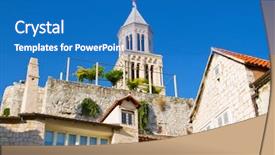 Presentation with croatia split - Amazing slides having saint domnius cathedral in split backdrop and a teal colored foreground