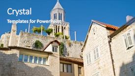  Presentation with croatia split - Presentation theme featuring saint domnius cathedral in split background and a  colored foreground