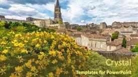  Presentation with unesco - Theme having saint-emilion-french-village-unesco background and a tawny brown colored foreground