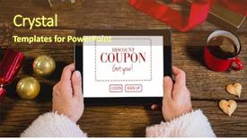  Presentation with advertisement - Colorful PPT layouts enhanced with saint friday - sale advertisement against santa claus backdrop and a tawny brown colored foreground