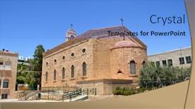  Presentation with orthodox - Cool new PPT layouts with saint-george-greek-orthodox-church backdrop and a light blue colored foreground