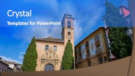  Presentation with granada - Beautiful PPT layouts featuring saint gil and ana church backdrop and a teal colored foreground