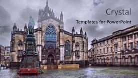  Presentation with old church building - Slides with saint-giles-cathedral background and a light blue colored foreground