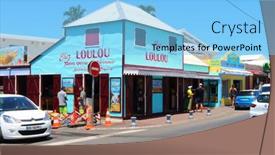  Presentation with example - Colorful theme enhanced with saint-gilles-les-bains-reunion backdrop and a light blue colored foreground