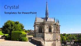  Presentation with world heritage - PPT theme with hubert chapel leonardo da vinci background and a light blue colored foreground