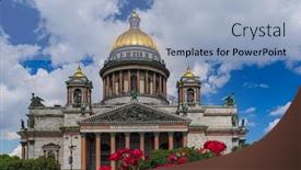  Presentation with saint - PPT theme consisting of saint-isaac-cathedral-saint-petersburg background and a light blue colored foreground