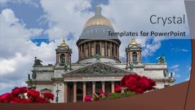  Presentation with saint - Colorful presentation design enhanced with saint-isaac-cathedral-saint-petersburg backdrop and a light blue colored foreground