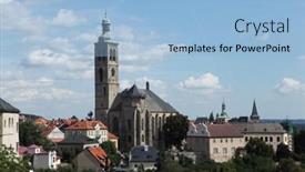  Presentation with kutna hora - Colorful slides enhanced with saint-james-church-in-kutna backdrop and a light blue colored foreground