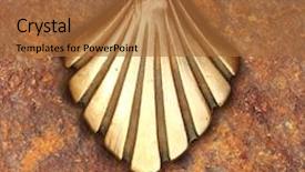  Presentation with saint - Slides featuring saint james way shell golden metal on streets soil stone floor background and a red colored foreground