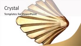  Presentation with saint - Colorful slide deck enhanced with camino de santiago - saint james way shell golden backdrop and a white colored foreground