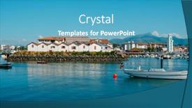  Presentation with river port - Presentation theme enhanced with saint-jean-de-luz-france background and a teal colored foreground