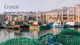  Presentation with february - Presentation theme consisting of saint-jean-de-luz-france background and a sky blue colored foreground