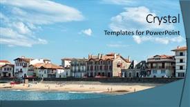  Presentation with luxury resort nature - PPT layouts having saint-jean-de-luz france background and a light blue colored foreground