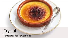  Presentation with dessert oreo ice cream - PPT theme enhanced with saint joseph - crema catalana catalan cream spanish background and a mint green colored foreground