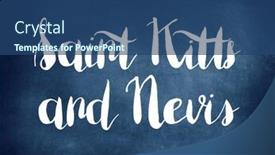  Presentation with cake grain and saint - Amazing presentation having saint kitts and nevis written on blackboard backdrop and a ocean colored foreground