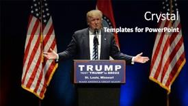  Presentation with trump - Colorful PPT theme enhanced with saint-louis-mo-usa-march backdrop and a black colored foreground