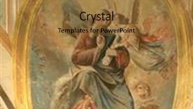  Presentation with saint - Presentation design enhanced with ancient mayan pyramid kukulcan temple background and a  colored foreground.