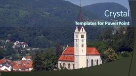  Presentation with croatia - PPT theme consisting of saint-nicholas-parish-church background and a ocean colored foreground