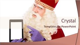  Presentation with saint - Beautiful presentation theme featuring saint nicholas with smart phone backdrop and a lemonade colored foreground