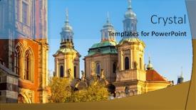  Presentation with czech republic - Presentation design consisting of saint-nicolas-church-at-old background and a light blue colored foreground