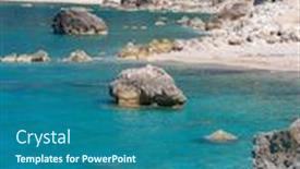  Presentation with resort - Slide set with saint-nikitas-tourist-resort background and a ocean colored foreground