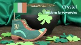  Presentation with saint patrick day - Colorful presentation theme enhanced with saint patrick day boot pot backdrop and a ocean colored foreground