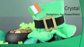  Presentation with saint patrick day - Amazing slide deck having saint patrick day hat pot backdrop and a seafoam green colored foreground