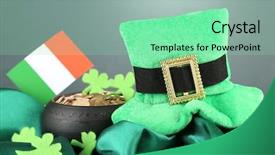  Presentation with saint patrick day - Presentation design featuring saint patrick day hat pot background and a seafoam green colored foreground