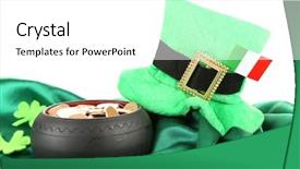  Presentation with saint patrick day - Colorful presentation design enhanced with saint patrick day hat pot backdrop and a white colored foreground