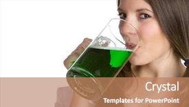  Presentation with beautiful green - Presentation design having saint patricks day - beautiful woman drinking green beer background and a coral colored foreground