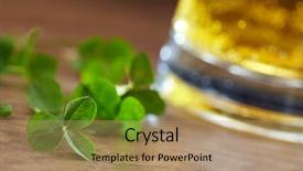  Presentation with clover - Colorful presentation theme enhanced with saint patricks day - clover and beer backdrop and a coral colored foreground