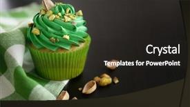  Presentation with closeup of halloween cupcake - Amazing slide deck having saint patricks day - pistachio cupcake on napkin backdrop and a  colored foreground
