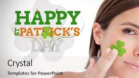  Presentation with saint - Audience pleasing PPT layouts consisting of saint patricks day greeting backdrop and a light gray colored foreground
