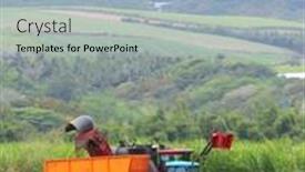  Presentation with sugar industry - Slide deck enhanced with saint-paul-reunion-island-france background and a light blue colored foreground