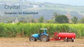  Presentation with sugar industry - Cool new slide set with saint-paul-reunion-island-france backdrop and a sky blue colored foreground