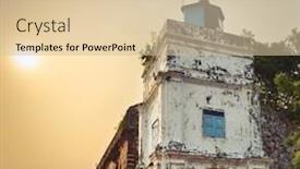  Presentation with malacca - PPT theme with saint-paul-s-church background and a soft green colored foreground