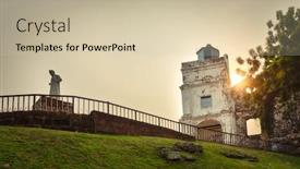  Presentation with malacca - PPT theme enhanced with saint-paul-s-church background and a soft green colored foreground