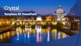  Presentation with vatican - Presentation theme featuring saint peter basilica in vatican background and a teal colored foreground